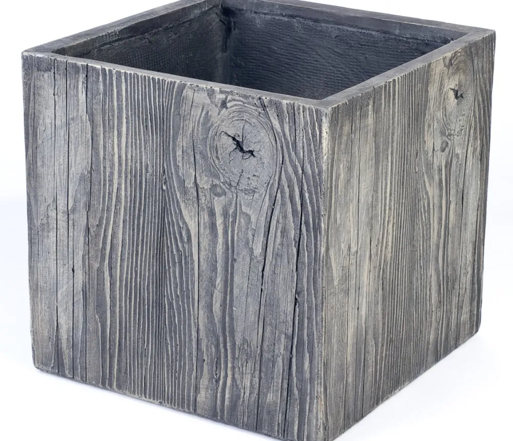 Online Pflanzkübel Wood 44 x 44 x 42 cm grau Blumentöpfe|Blumentöpfe & Pflanzgefäße