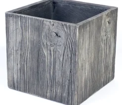 Online Pflanzkübel Wood quadratisch Holzoptik 37 x 37 x 35 cm grafit Blumentöpfe|Blumentöpfe & Pflanzgefäße