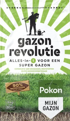 Discount Pokon 3-in-1 Rasensamen, Rasendünger & Bodenverbesserer 4 kg Dünger & Pflege|Rasen- & Blumendünger