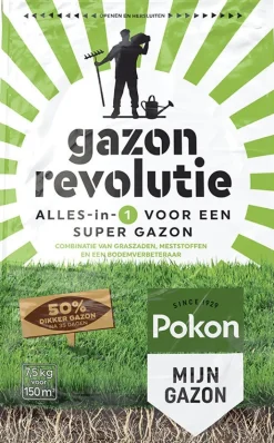 Discount Pokon 3-in-1 Rasensamen, Rasendünger & Bodenverbesserer 7,5 kg Dünger & Pflege|Rasen- & Blumendünger