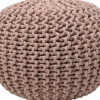 Hot Pouf Strick beige D 40 H 40 cm Poufs
