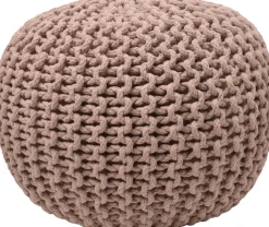 Hot Pouf Strick beige D 40 H 40 cm Poufs