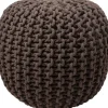 Hot Pouf Strick grau D 40 H 40 cm Poufs