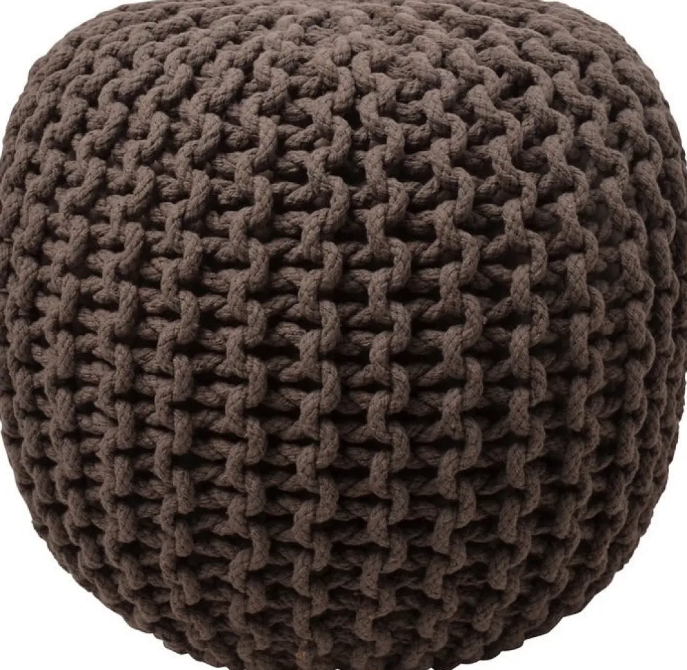 Hot Pouf Strick grau D 40 H 40 cm Poufs