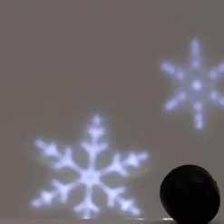New Projektor Schneeflocke mit LED Beleuchtung warmweiss D 12 H 13 cm Projektoren