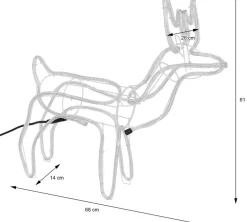Clearance Rentier beleuchtet mit 216 LEDs warmweiß 68 x 28 x 61 cm Weihnachtsfiguren (Außen)