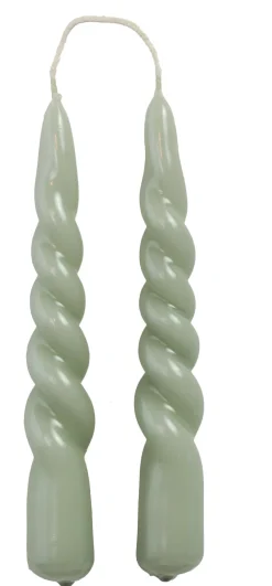 New Rustik Lys Stabkerzen Swirl mini grün 4 Std. 2 St. Stabkerzen