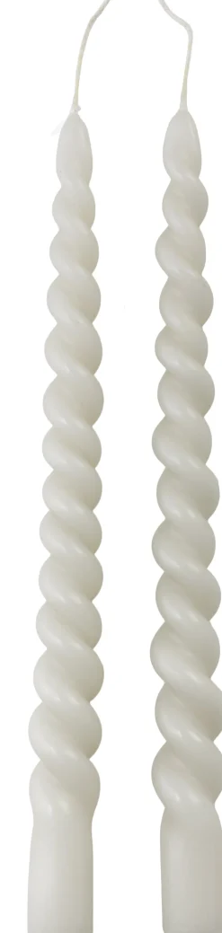 Best Rustik Lys Stabkerzen Swirl grau 8,5 Std. 2 St. Stabkerzen