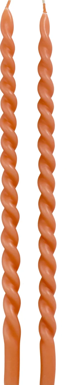 Sale Rustik Lys Stabkerzen Swirl terracotta 4 Std. 2 St. Stabkerzen