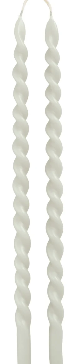 Online Rustik Lys Stabkerzen Swirl weiß 4 Std. 2 St. Stabkerzen