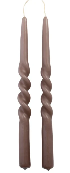 New Rustik Lys Stabkerzen Swirl lila 8,5 Std. 2 St. Stabkerzen