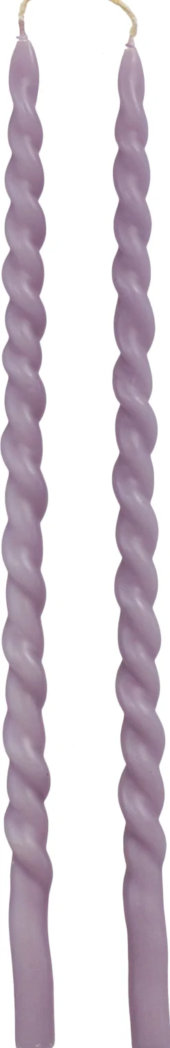 Discount Rustik Lys Stabkerzen Swirl violett 4 Std. 2 St. Stabkerzen