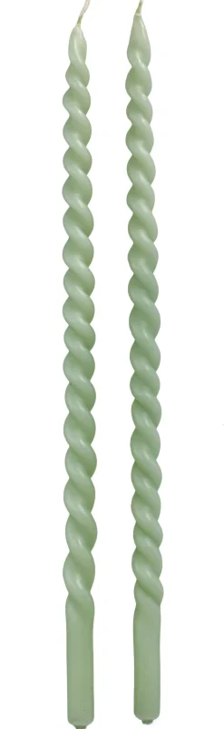 Online Rustik Lys Stabkerzen Swirl grün 4 Std. 2 St. Stabkerzen