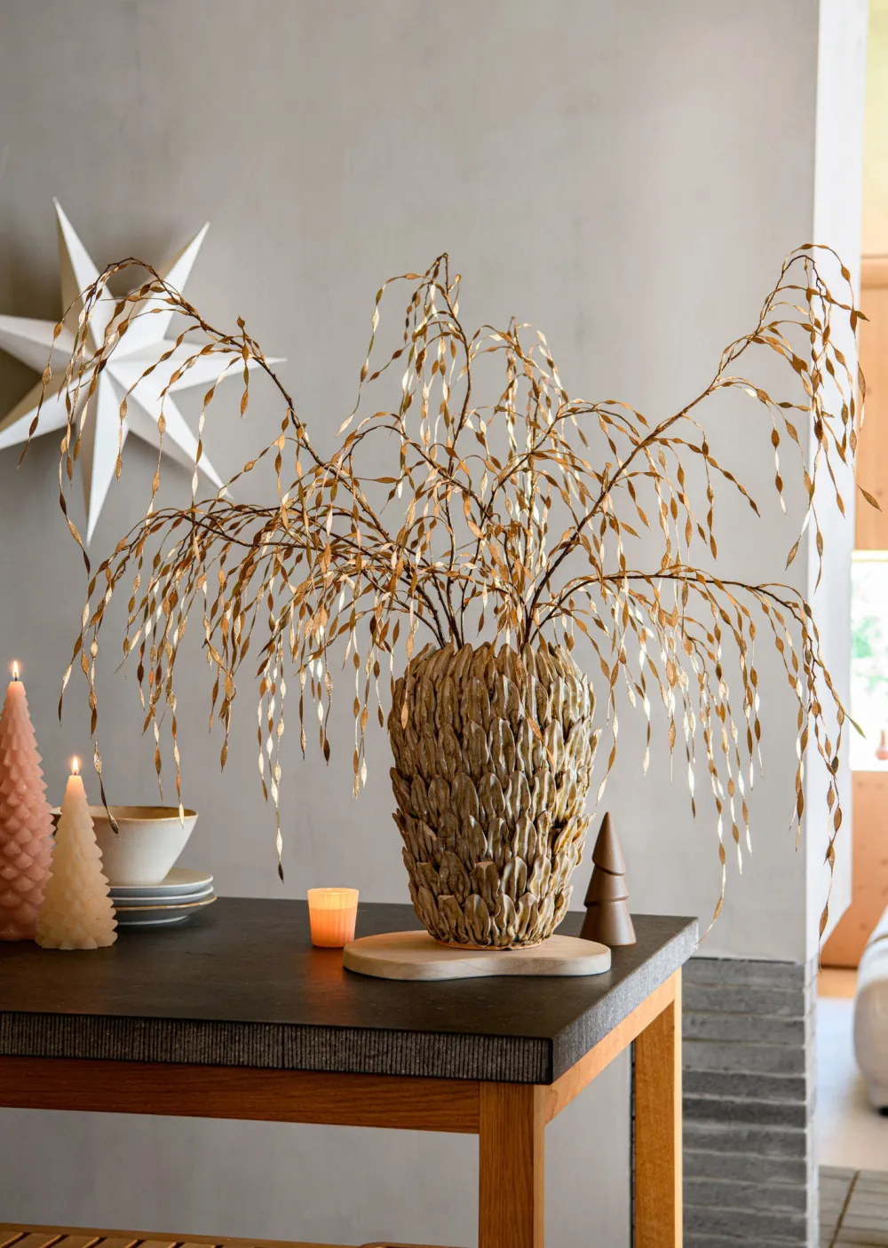 Hot Silk-Ka Kunstzweig Ziergras gold 119 cm Künstliche Deko-Zweige