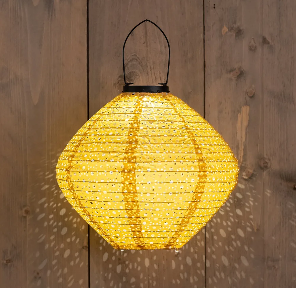 Best Solarleuchte Marrakesh gelb D 29 H 25 cm Solar Gartenleuchten|Außenleuchten Hängend