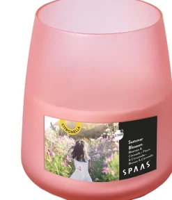 Best Spaas Citronella-Kerze Summer Blossom rosa 38 Std. D 8,2 H 9,5 cm Kerzen Im Glas|Citronella-Kerzen