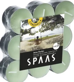 Best Spaas Citronella-Teelichter Asian Garden grün 4,5 Std. 18 St. D 11,8 H 3,2 cm Duftkerzen|Teelichter
