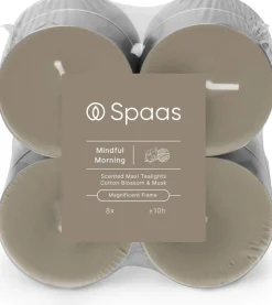 Discount Spaas Duftkerze Essential collection Mindful Morning taupe 10 Std. D 6 H 2,1 cm 8 St. Teelichter|Duftkerzen