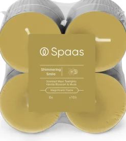 Discount Spaas Duftkerze Essential collection Shimmering Smile beige 10 Std. D 6 H 2,1 cm 8 St. Teelichter|Duftkerzen