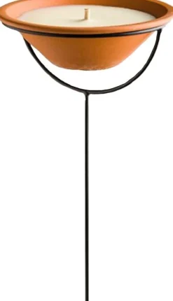 Sale Spaas Halter für Kerze in Terracotta-Schale schwarz D 21 H 100 cm Blumenständer