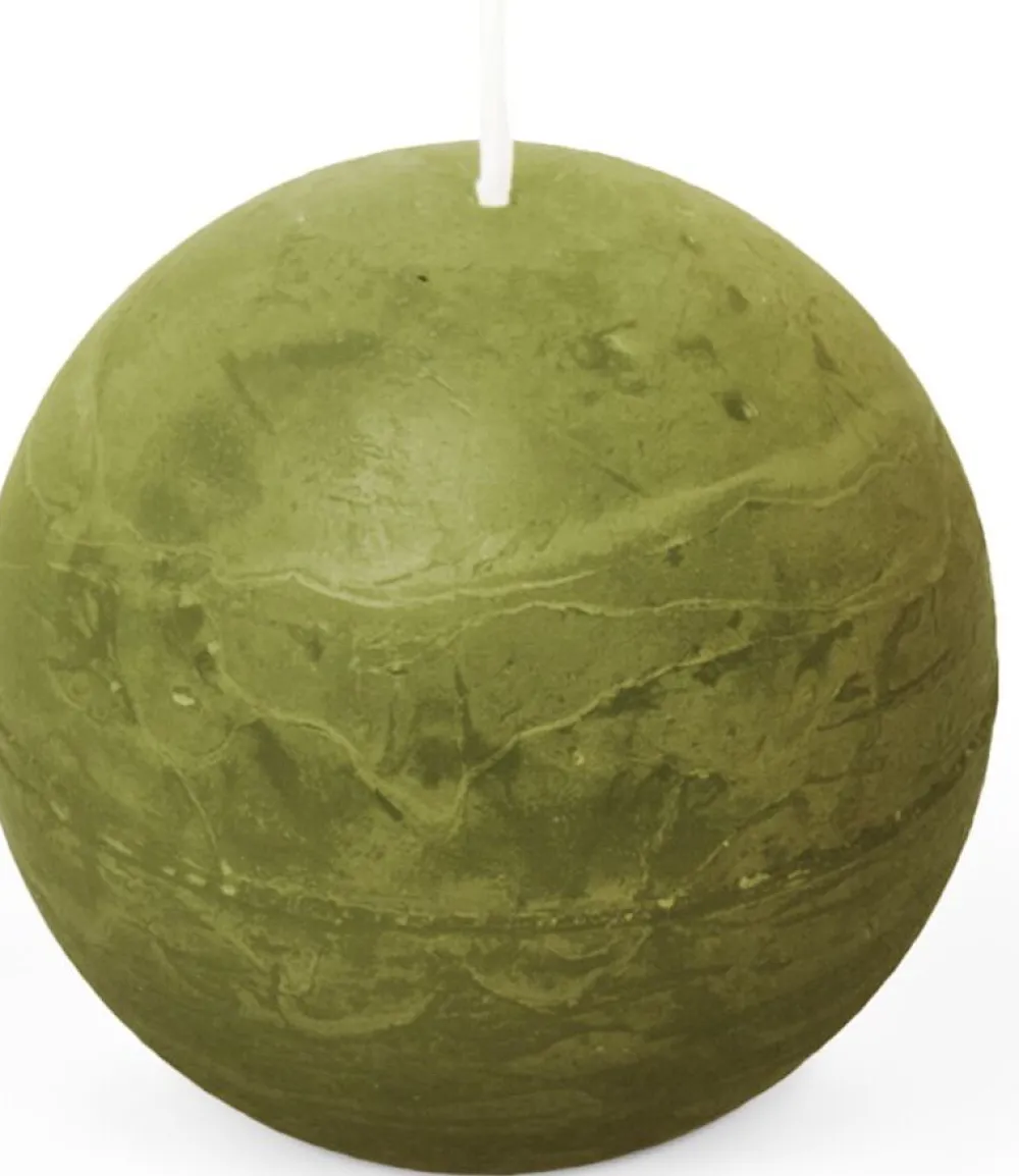 Online Spaas Kugelkerze Essential collection olivgrün 24 Std. D 8 H 8 cm Kugelkerzen