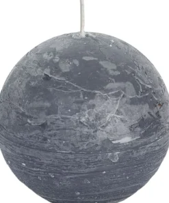 Spaas Kugelkerze Rustic grau 24 Std. D 8 cm Kugelkerzen