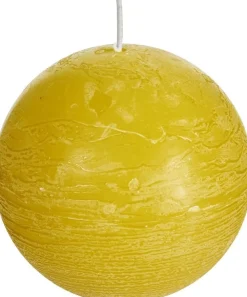 Discount Spaas Kugelkerze Rustic gelb 24 Std. D 8 cm Kugelkerzen