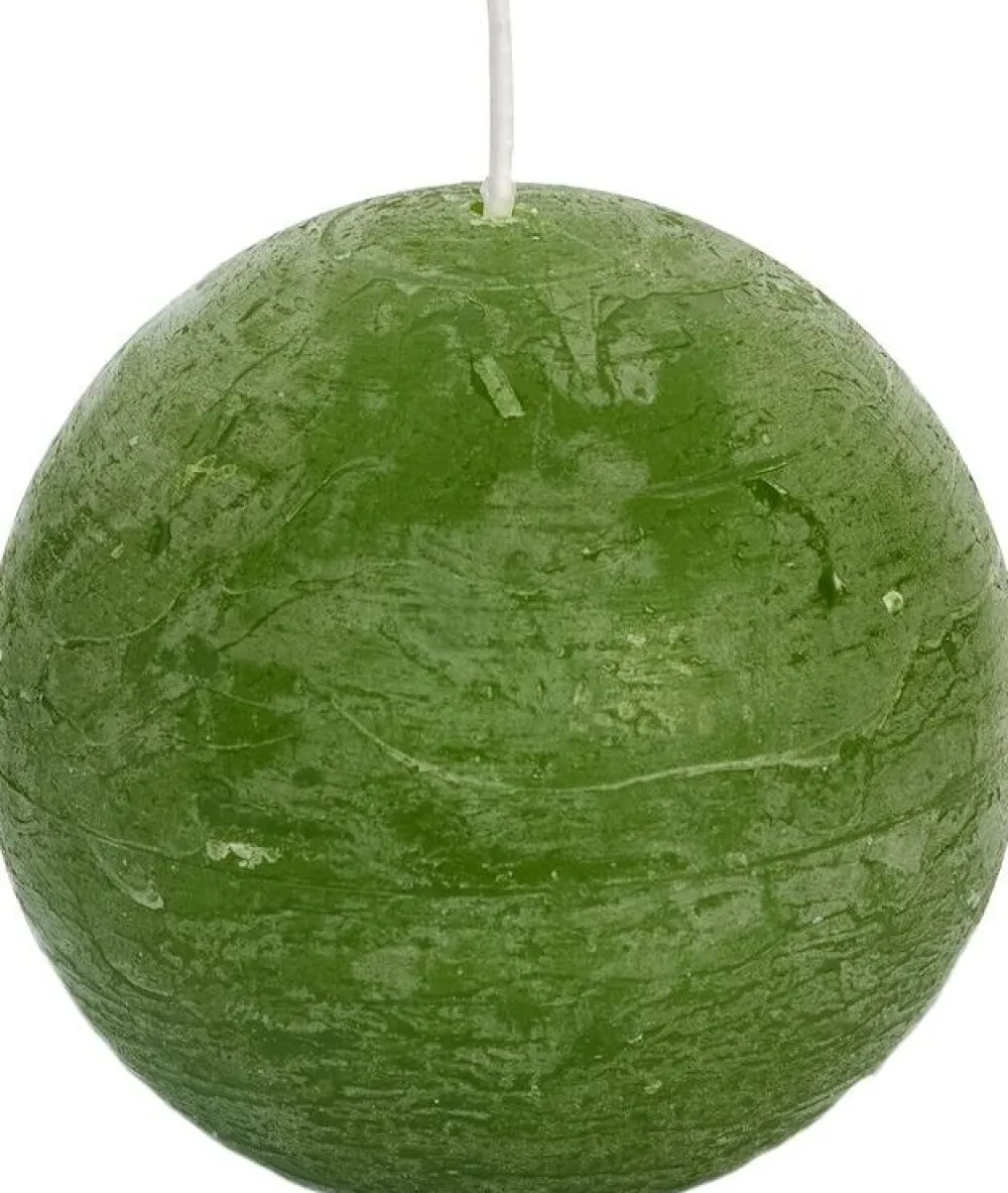 Outlet Spaas Kugelkerze Rustic olivgrün 24 Std. D 8 cm Kugelkerzen
