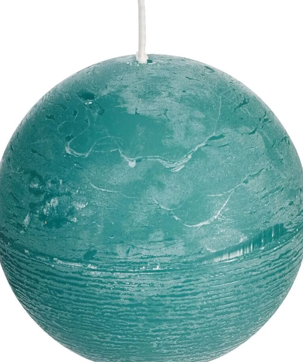 Online Spaas Kugelkerze Rustic türkis 40 Std. D 10 cm Kugelkerzen