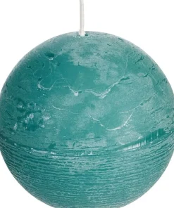 Outlet Spaas Kugelkerze Rustic türkis 24 Std. D 8 cm Kugelkerzen