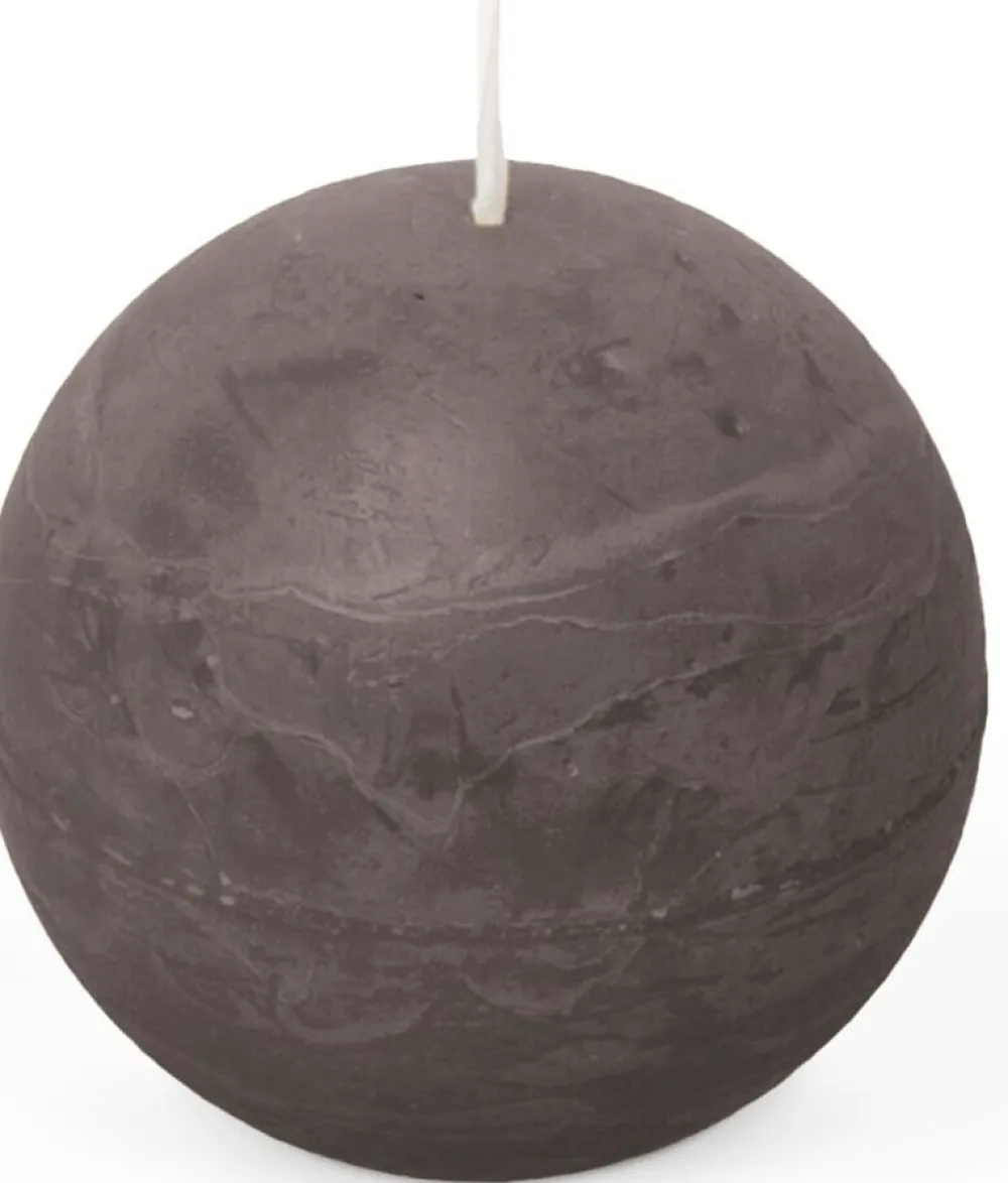 Discount Spaas Kugelkerze Rustic taupe 24 Std. D 8 cm Kugelkerzen