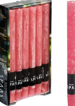 Best Spaas Stabkerzen Rustic hellrosa H 25 cm 12 St. Stabkerzen