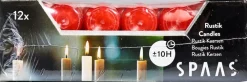 Outlet Spaas Stabkerzen Rustic rot H 25 cm 12 St. Stabkerzen