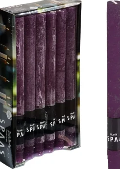 Discount Spaas Stabkerzen Rustic violett H 25 cm 12 St. Stabkerzen