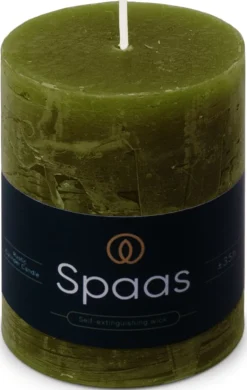 New Spaas Stumpenkerze Essential collection olivgrün 35 Std. D 7 H 9,5 cm Stumpenkerzen