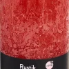 Outlet Spaas Stumpenkerze Rustic rot D 7 cm H 13 cm Stumpenkerzen
