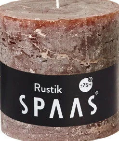 Clearance Spaas Stumpenkerze Rustic dunkelbraun D 10 cm H 10 cm Stumpenkerzen