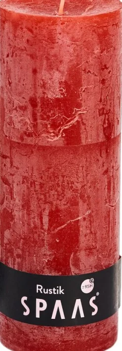 Spaas Stumpenkerze Rustic rot D 6,8 cm H 19 cm Stumpenkerzen