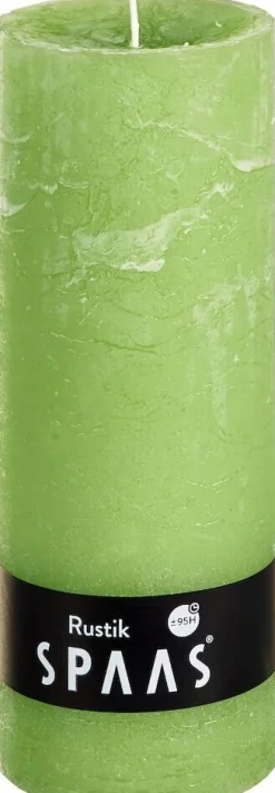 Discount Spaas Stumpenkerze Rustic hellgrün D 6,8 cm H 19 cm Stumpenkerzen