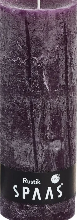 Spaas Stumpenkerze Rustic violett D 6,8 cm H 19 cm Stumpenkerzen