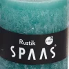 Hot Spaas Stumpenkerze Rustic türkis D 7 cm H 8 cm Stumpenkerzen