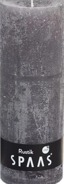 Spaas Stumpenkerze Rustic taupe D 6,8 cm H 19 cm Stumpenkerzen