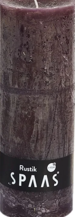 Outlet Spaas Stumpenkerze Rustic braun D 6,8 cm H 19 cm Stumpenkerzen