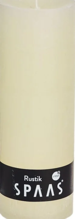 Clearance Spaas Stumpenkerze Rustic elfenbein D 6,8 cm H 19 cm Stumpenkerzen