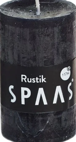 Clearance Spaas Stumpenkerze Rustic schwarz D 4,8 cm H 8 cm Stumpenkerzen