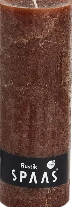 Clearance Spaas Stumpenkerze Rustic dunkelbraun D 6,8 cm H 19 cm Stumpenkerzen