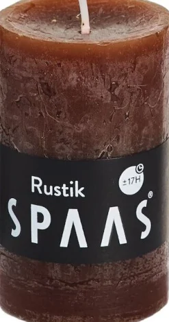 Sale Spaas Stumpenkerze Rustic dunkelbraun D 4,8 cm H 8 cm Stumpenkerzen