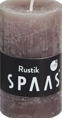 Discount Spaas Stumpenkerze Rustic taupe D 4,8 cm H 8 cm Stumpenkerzen