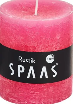 Discount Spaas Stumpenkerze Rustic pink D 7 cm H 8 cm Stumpenkerzen