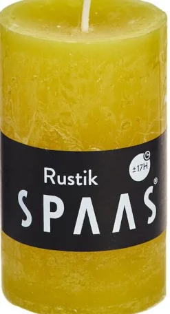 Best Spaas Stumpenkerze Rustic gelb D 4,8 cm H 8 cm Stumpenkerzen
